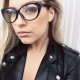 Ochelari tip rame cu lentile transparente Ochi de pisica Cat eye Negru