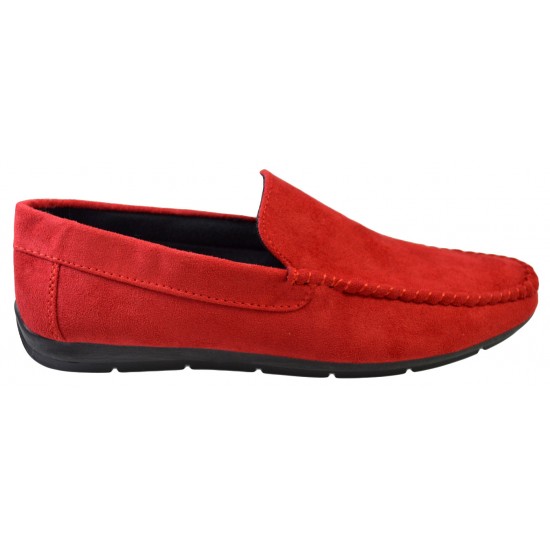 Mocasini Barbatesti Rosii Piele Intoarsa Corner