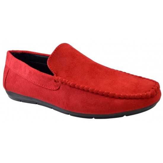 Mocasini Barbatesti Rosii Piele Intoarsa Corner