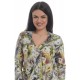 Bluza Dama, Multicolora, cu Imprimeu Floral si decolteu V