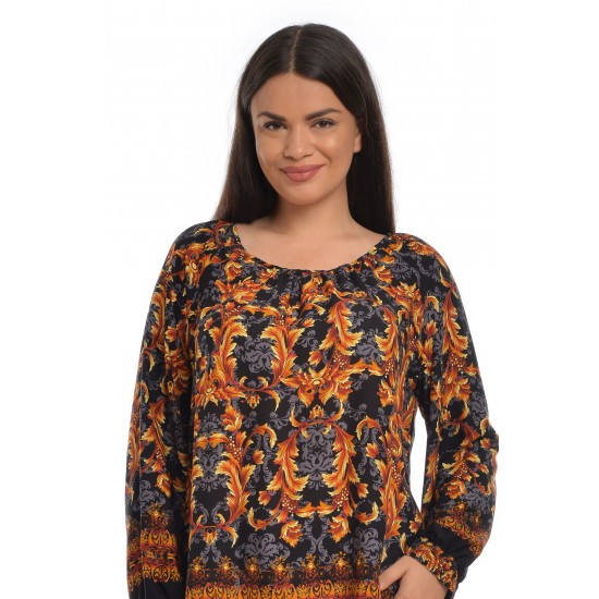 Bluza Dama Multicolora cu Imprimeu Combinat
