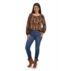 Bluza Dama Multicolora cu Imprimeu Combinat