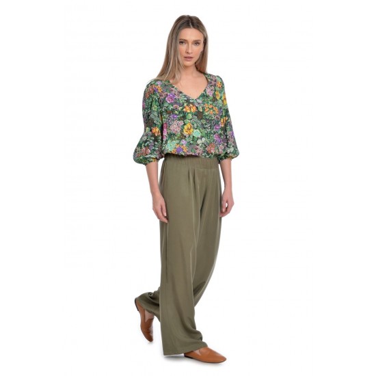 Pantaloni dama, Largi Palazzo, Kaki Pantaloni dama, Largi Palazzo, Kaki
