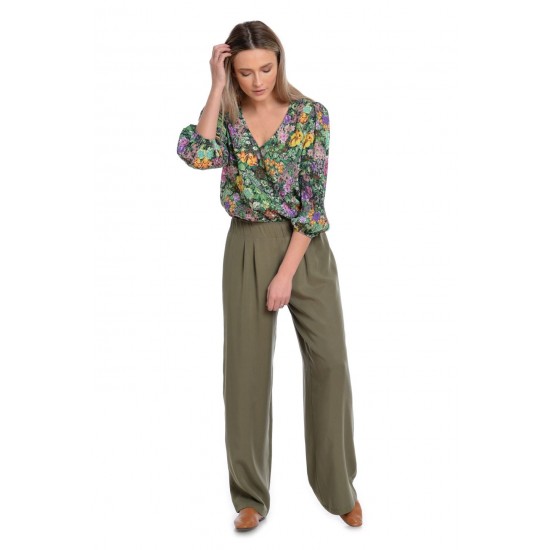 Pantaloni dama, Largi Palazzo, Kaki Pantaloni dama, Largi Palazzo, Kaki