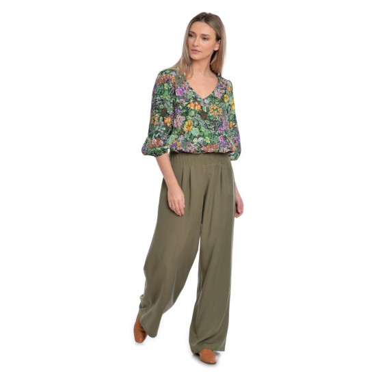 Pantaloni dama, Largi Palazzo, Kaki Pantaloni dama, Largi Palazzo, Kaki