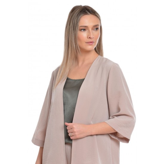 Kimono Dama, Bej, Model Uni Kimono Dama, Bej, Model Uni