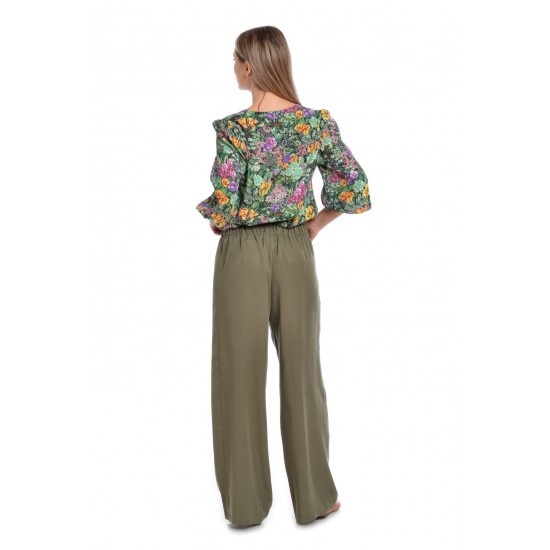 Pantaloni dama, Largi Palazzo, Kaki Pantaloni dama, Largi Palazzo, Kaki