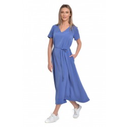 Rochie Dama Albastra Lunga cu Buzunare