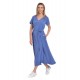Rochie Dama Albastra Lunga cu Buzunare Rochie Dama Albastra Lunga cu Buzunare