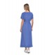 Rochie Dama Albastra Lunga cu Buzunare Rochie Dama Albastra Lunga cu Buzunare