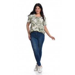 Bluza Dama, Model Floral Verde