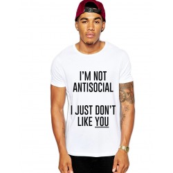 Tricou alb barbati - I'm not antisocial