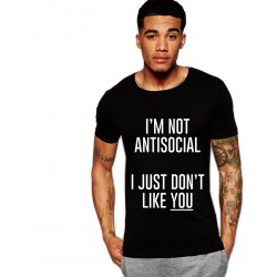 Tricou negru barbati -  I'm not antisocial