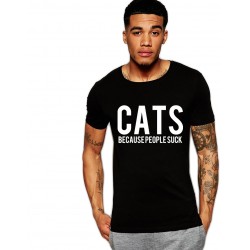 Tricou negru barbati - Cats