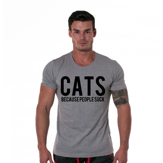 Tricou gri barbati - Cats