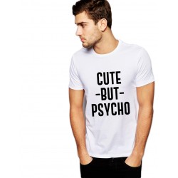 Tricou barbati alb - Cute but PSYCHO