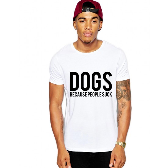 Tricou barbati alb - Dogs