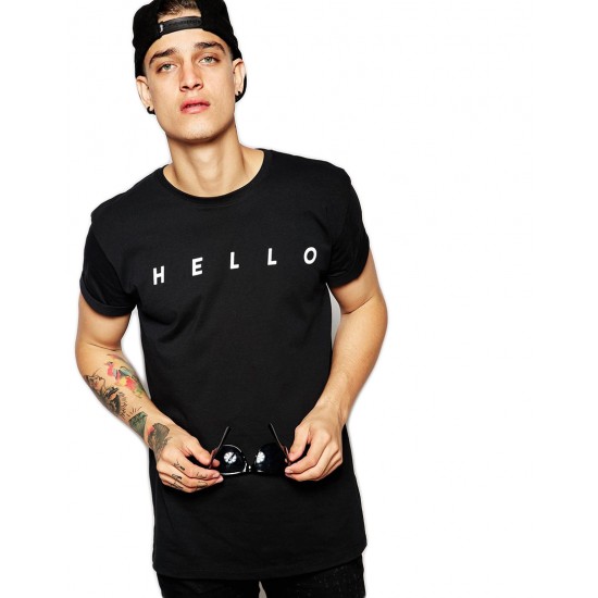 Tricou negru barbati - HELLO