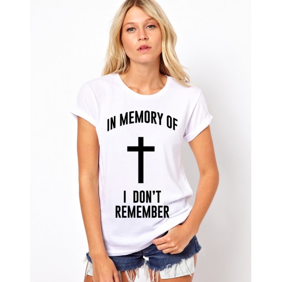 Tricou dama alb -  In memory 