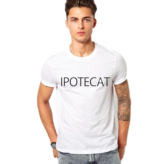 Tricou alb barbati - Ipotecat