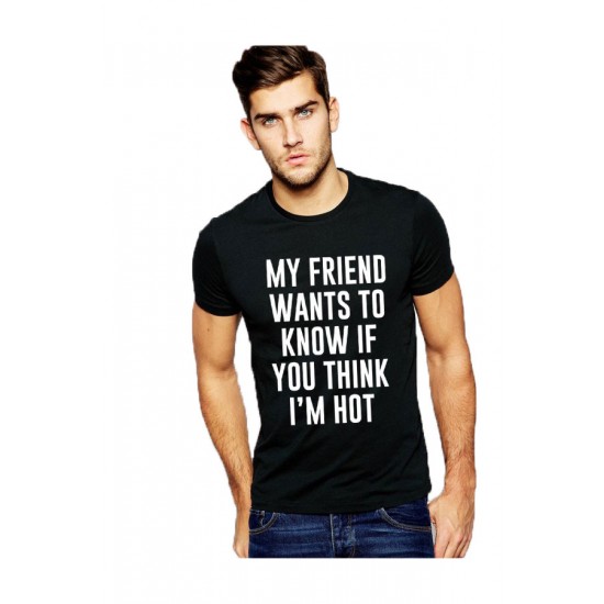 Tricou negru barbati - My Friend Wants To Know