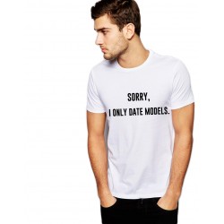 Tricou alb barbati - Sorry, i only date models