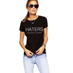 Tricou dama negru  - HATERS