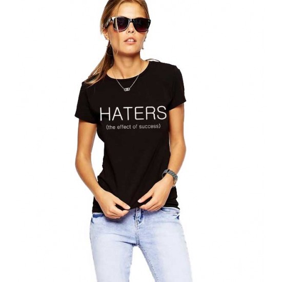 Tricou dama negru  - HATERS