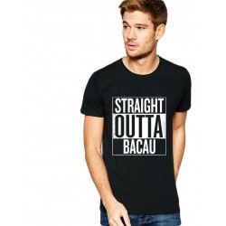 Tricou negru barbati - Straight Outta Bacau