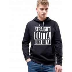 Hanorac Barbati Negru - Straight Outta Bistrita