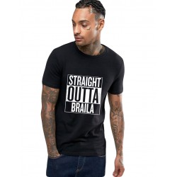 Tricou negru barbati - Straight Outta Braila