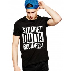 Tricou negru barbati - Straight Outta Bucuresti