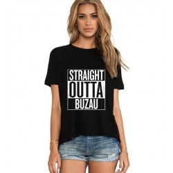 Tricou dama negru - Straight Outta Buzau