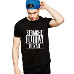 Tricou negru barbati - Straight Outta Buzau