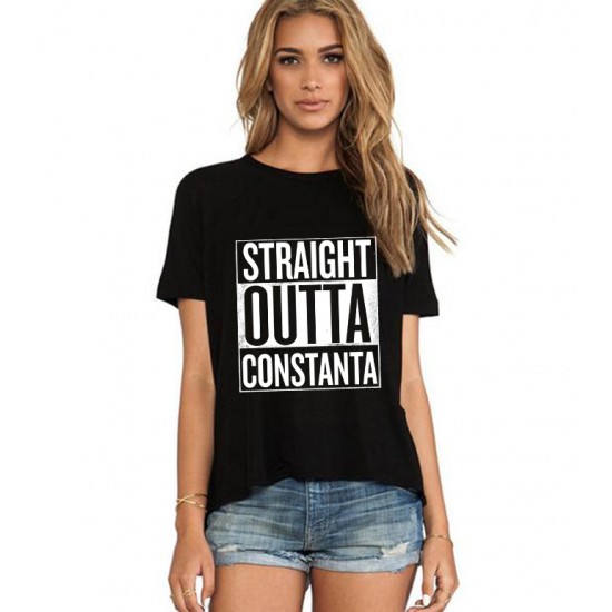 Tricou dama negru - Straight Outta Constanta