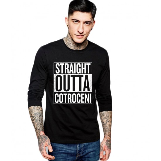 Bluza barbati neagra - Straight Outta Cotroceni