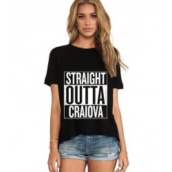 Tricou dama negru - Straight Outta Craiova