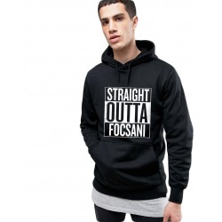 Hanorac Barbati Negru - Straight Outta Focsani