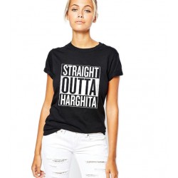 Tricou dama negru - Straight Outta Harghita