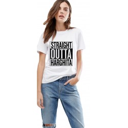 Tricou dama alb -  Straight Outta Harghita