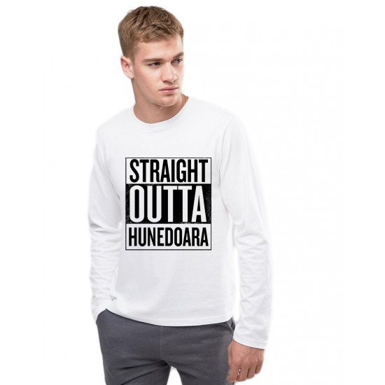Bluza barbati alba - Straight Outta Hunedoara