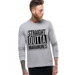 Bluza barbati gri cu text negru - Straight Outta Maramures