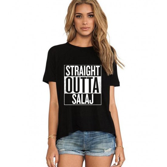 Tricou dama negru - Straight Outta Salaj