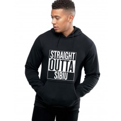 Hanorac Barbati Negru - Straight Outta Sibiu