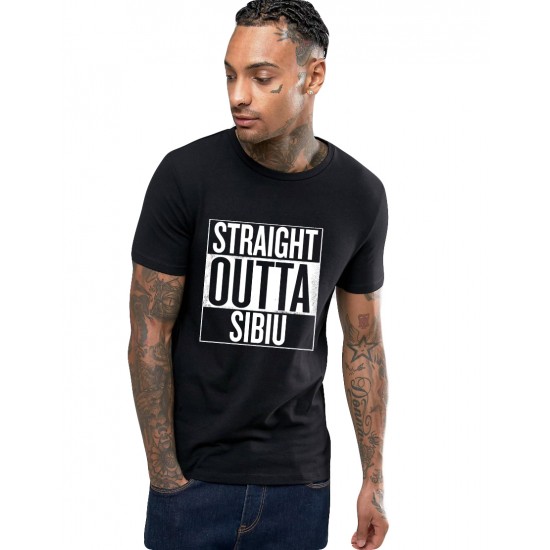 Tricou negru barbati - Straight Outta Sibiu