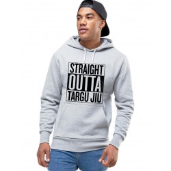 Hanorac Barbati Gri - Straight Outta Targu Jiu