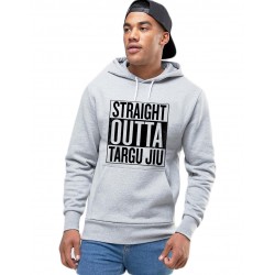 Hanorac Barbati Gri - Straight Outta Targu Jiu