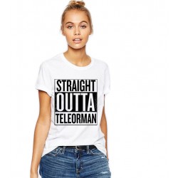 Tricou dama alb -  Straight Outta Teleorman