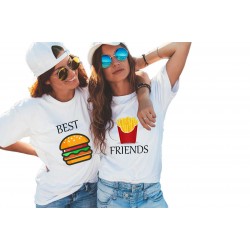 Set doua tricouri dama albe - Best Friends