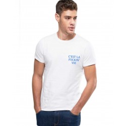 Tricou barbati alb - C'est la vie